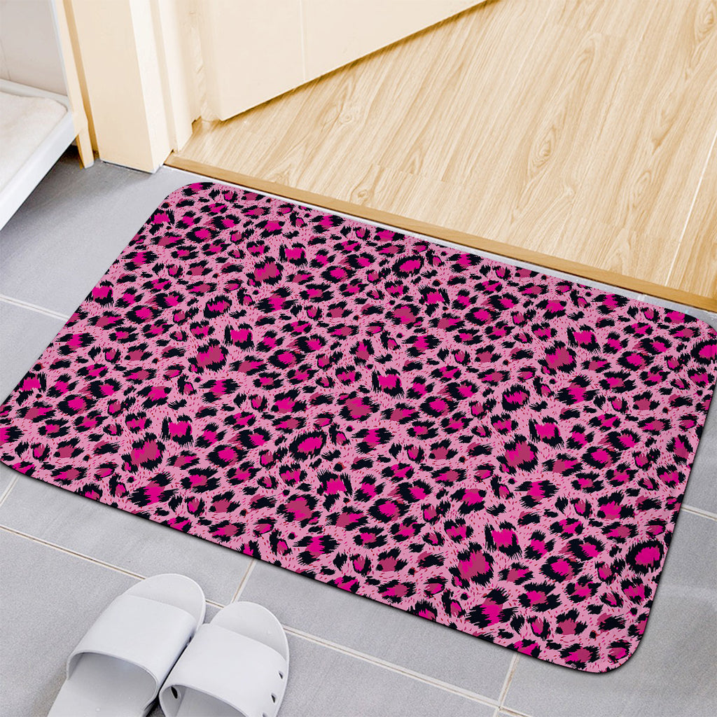 Pink Leopard Print Indoor Door Mat