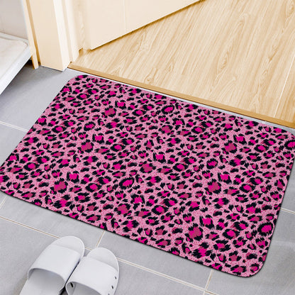 Pink Leopard Print Indoor Door Mat