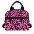 Pink Leopard Print Insulated Lunch Bag
