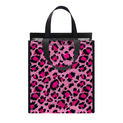 Pink Leopard Print Insulated Lunch Tote