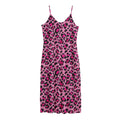 Pink Leopard Print Jersey Midi Cami Dress