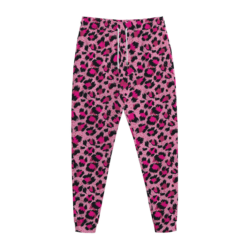 Pink Leopard Print Jogger Pants