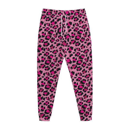 Pink Leopard Print Jogger Pants