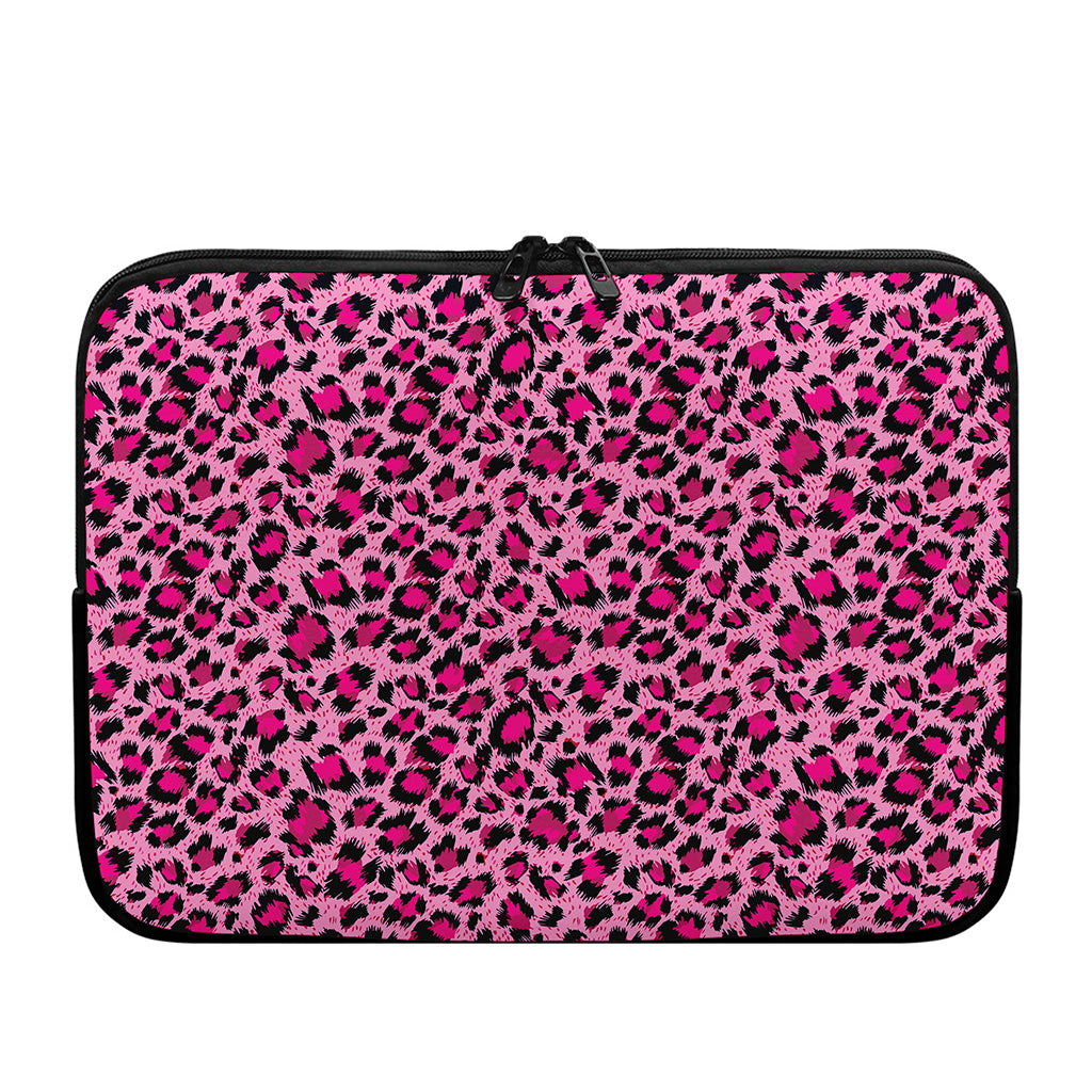 Pink Leopard Print Laptop Sleeve