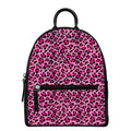 Pink Leopard Print Leather Backpack