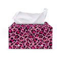 Pink Leopard Print Leather Tissue Box Cover