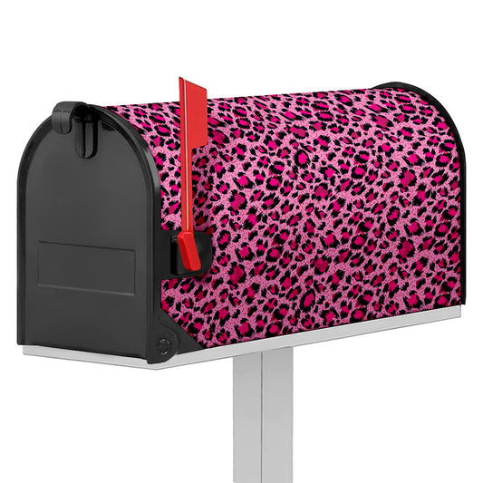 Pink Leopard Print Mailbox Cover