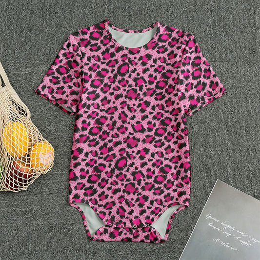 Pink Leopard Print Men's Bodysuit