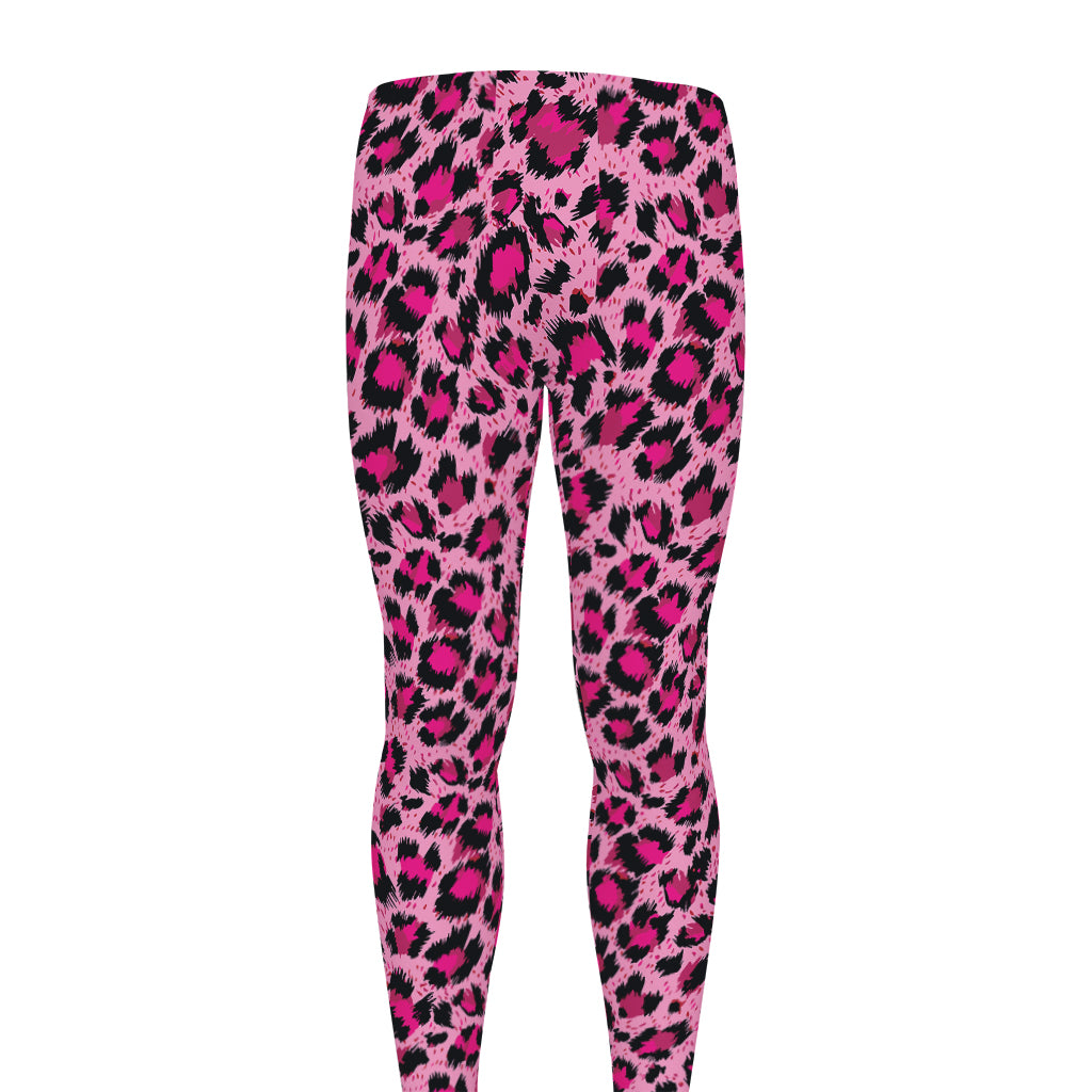 Pink Leopard Print Men's leggings