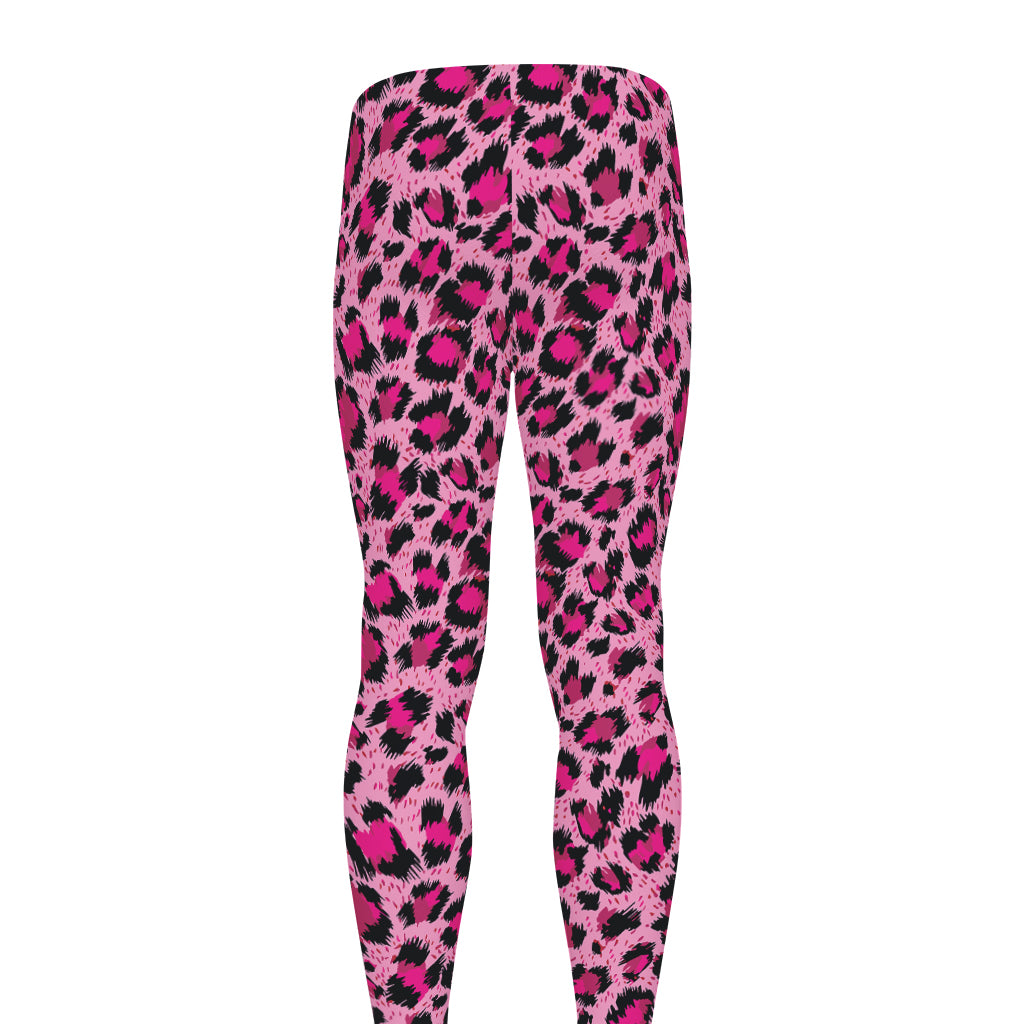 Pink Leopard Print Men's leggings