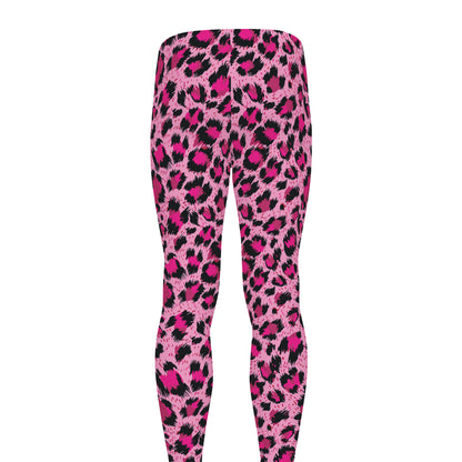 Pink Leopard Print Men's leggings