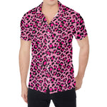 Pink Leopard Print Men's Shirt