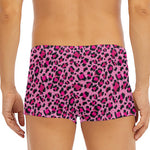 Pink Leopard Print Men's Short Boxer Briefs