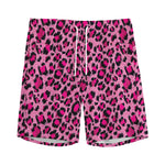 Pink Leopard Print Men's Sports Shorts