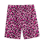 Pink Leopard Print Men's Sports Shorts