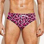 Pink Leopard Print Men's Swim Briefs
