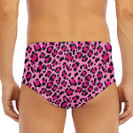 Pink Leopard Print Men's Triangle Swim Briefs