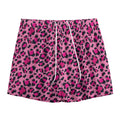 Pink Leopard Print Mesh Shorts