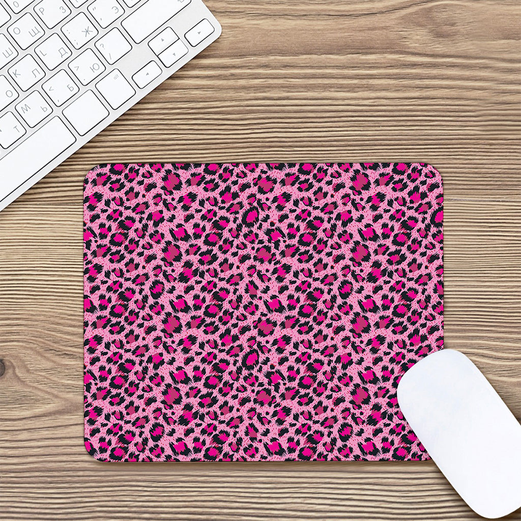 Pink Leopard Print Mouse Pad