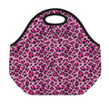 Pink Leopard Print Neoprene Lunch Bag