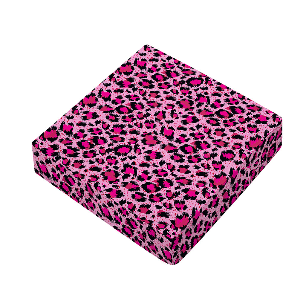 Pink Leopard Print Outdoor Seat Cushion Cover