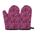 Pink Leopard Print Oven Mitts