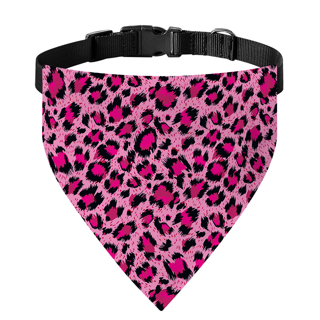 Pink Leopard Print Over The Collar Dog Bandana