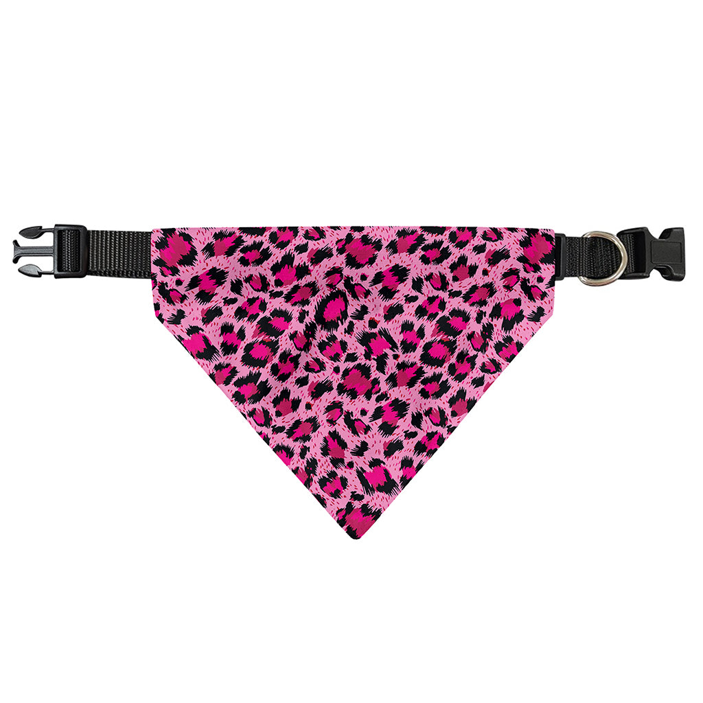 Pink Leopard Print Over The Collar Dog Bandana