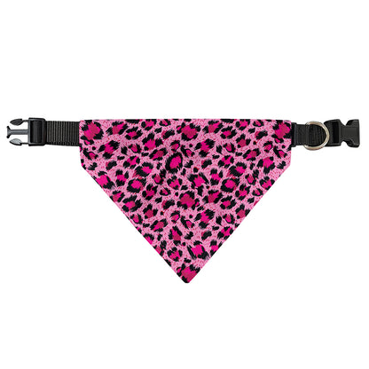 Pink Leopard Print Over The Collar Dog Bandana