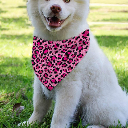 Pink Leopard Print Over The Collar Dog Bandana