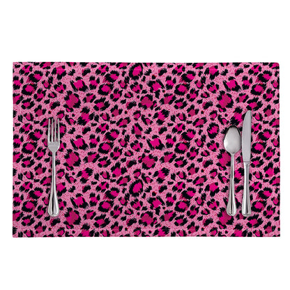Pink Leopard Print Placemat