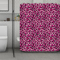 Pink Leopard Print Polyester Shower Curtain