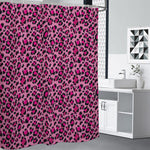 Pink Leopard Print Premium Shower Curtain