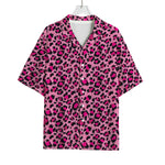 Pink Leopard Print Rayon Hawaiian Shirt