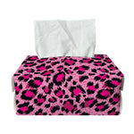 Pink Leopard Print Rectangle Tissue Box Cover