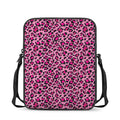 Pink Leopard Print Rectangular Crossbody Bag
