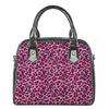 Pink Leopard Print Shoulder Handbag