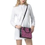 Pink Leopard Print Shoulder Handbag