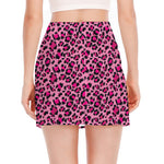 Pink Leopard Print Side Slit Mini Skirt