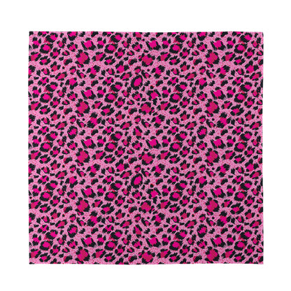 Pink Leopard Print Silk Bandana