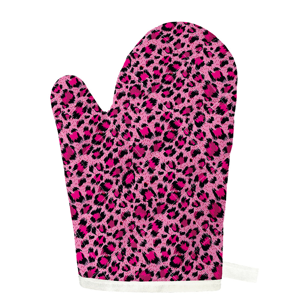 Pink Leopard Print Single Oven Mitt