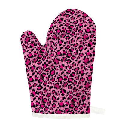 Pink Leopard Print Single Oven Mitt