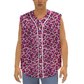 Pink Leopard Print Sleeveless Baseball Jersey