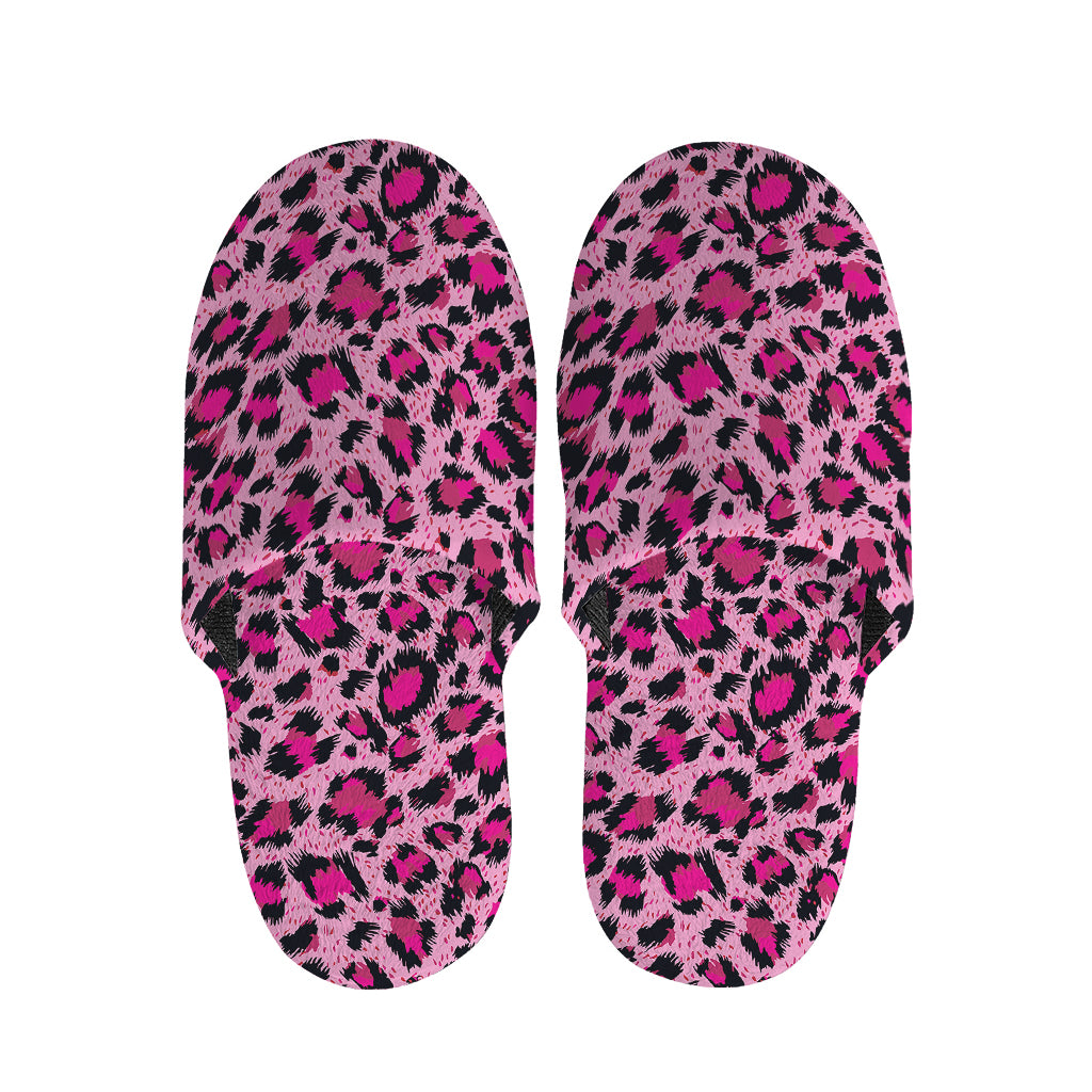 Pink Leopard Print Slippers