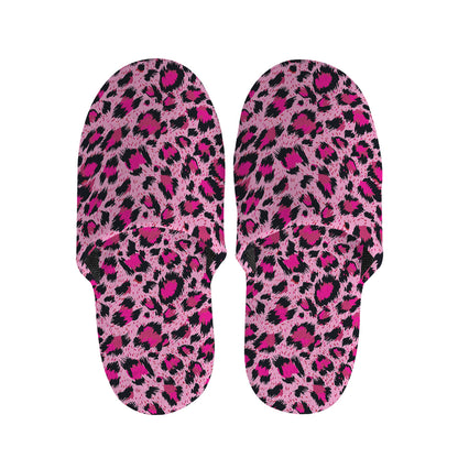 Pink Leopard Print Slippers