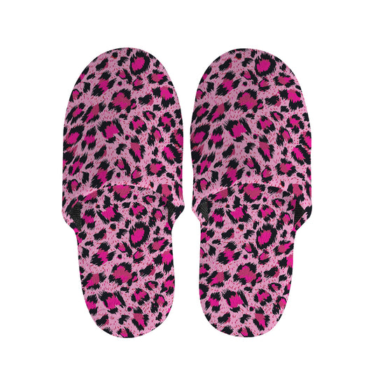 Pink Leopard Print Slippers