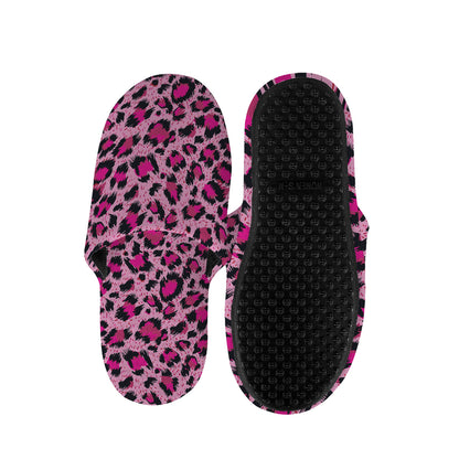 Pink Leopard Print Slippers