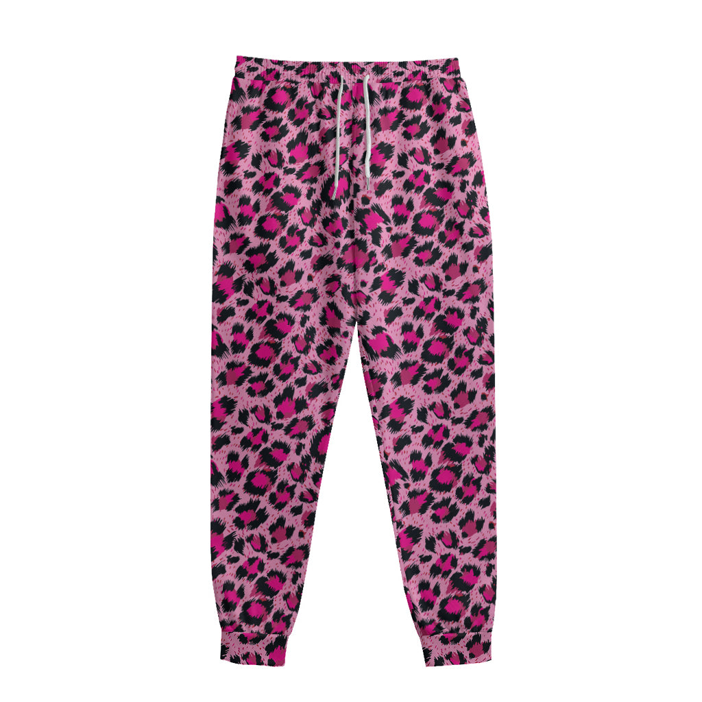 Pink Leopard Print Sweatpants