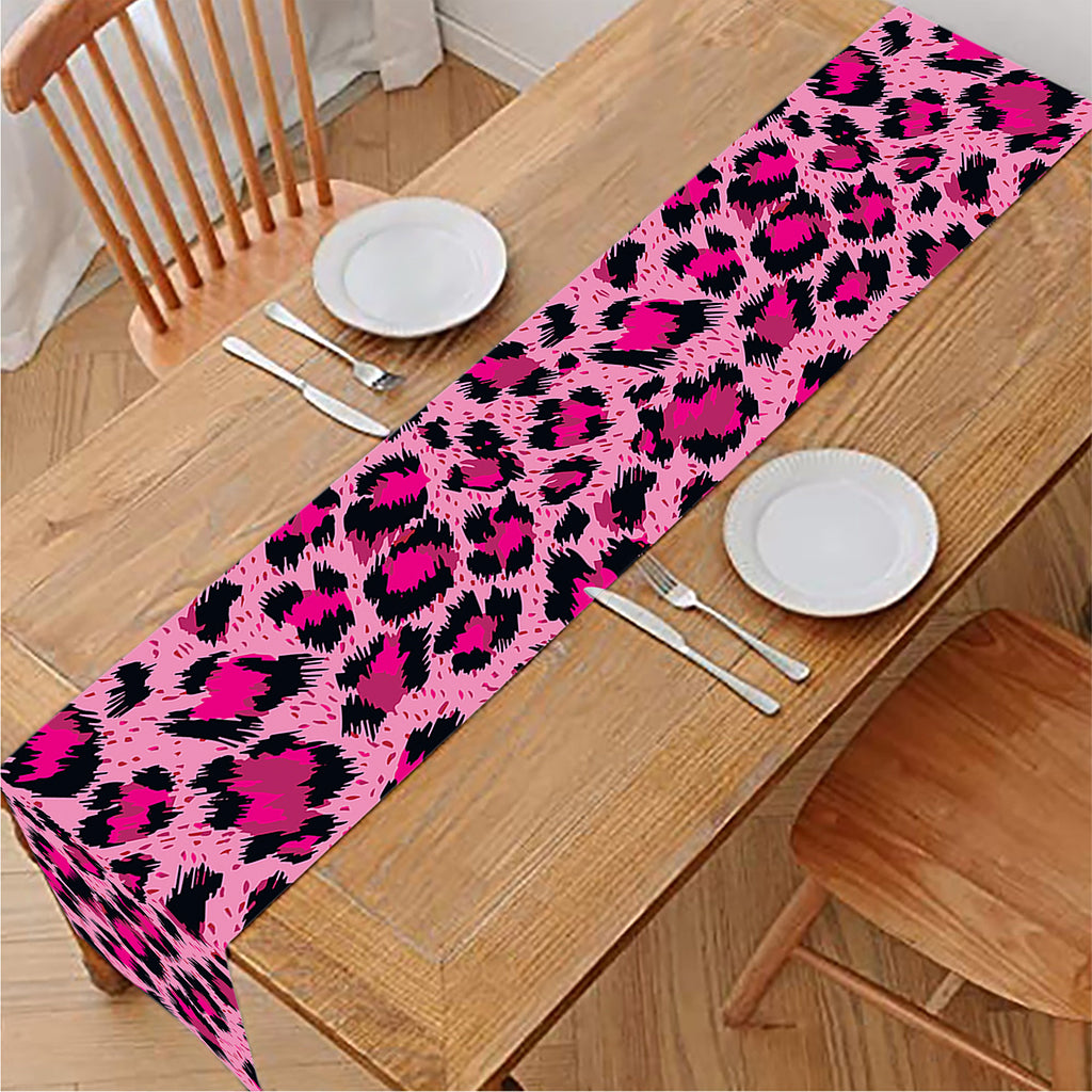 Pink Leopard Print Table Runner