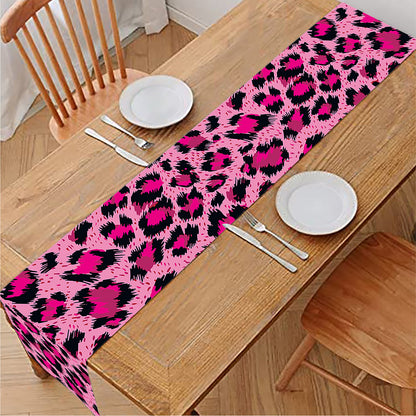 Pink Leopard Print Table Runner
